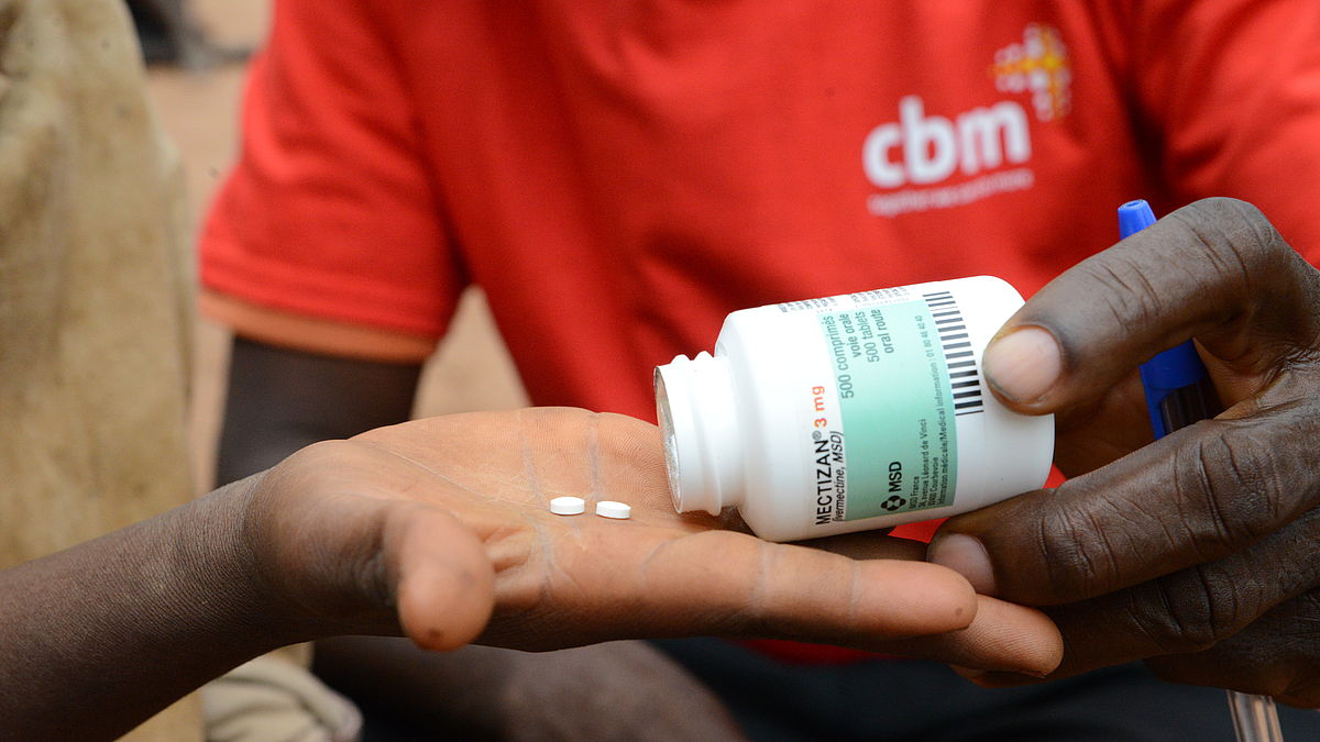 Distribution of Mectizan® in high risk, remote areas of DRC to combat river blindness.
