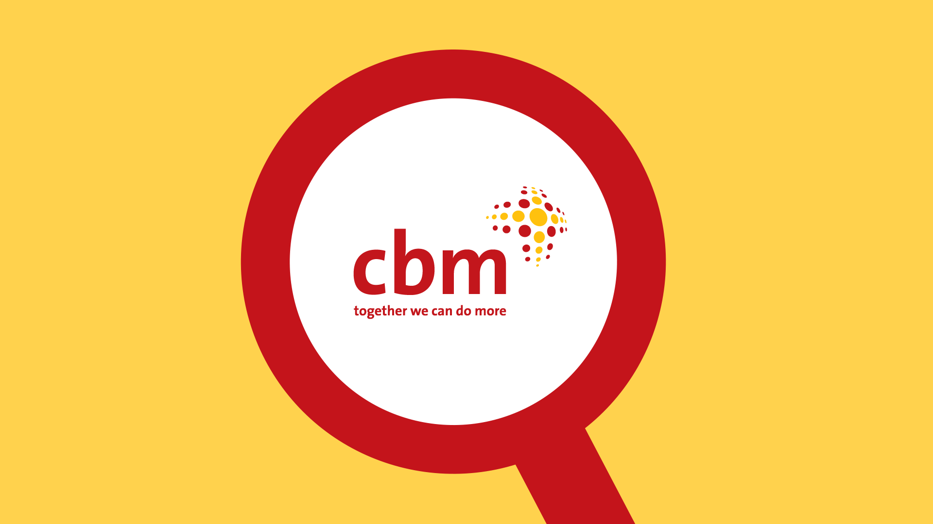 CBM logo inside a magnifier glass